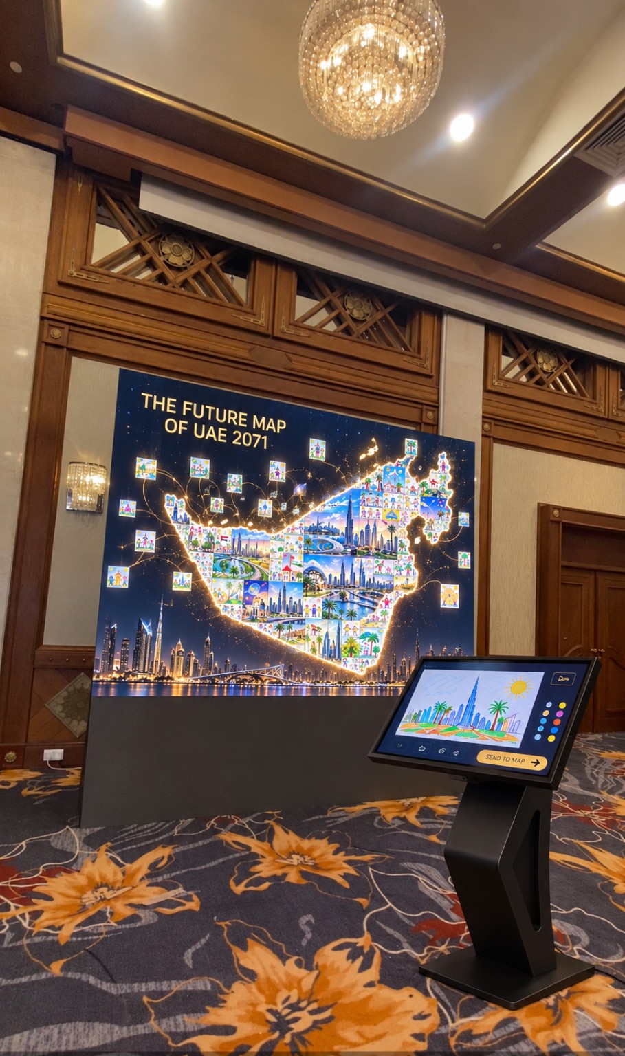 UAE future map installation and interactive drawing kiosk